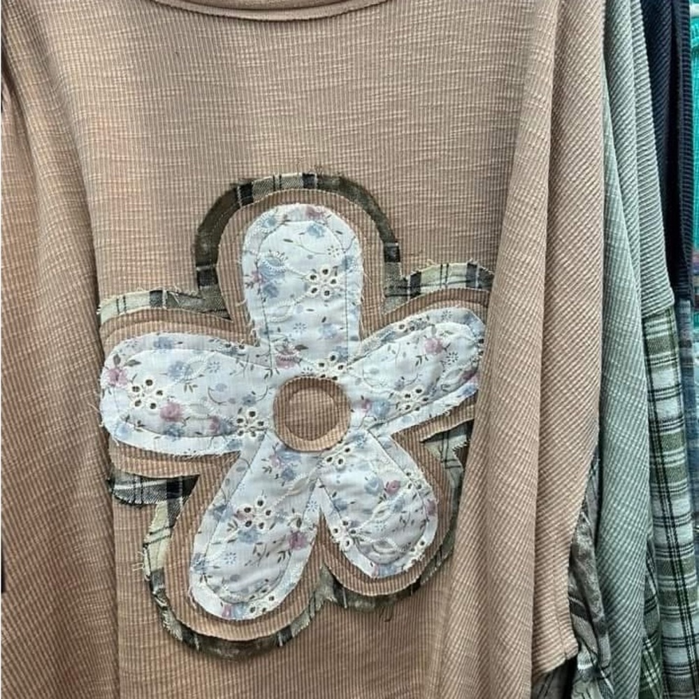POL patchwork floral shirt